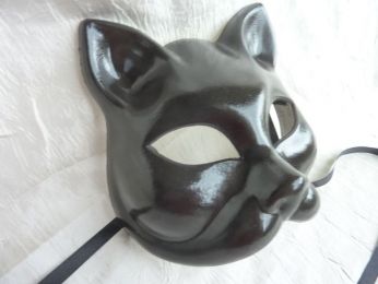 masque chat noir, fait par les artisans vénitiens
